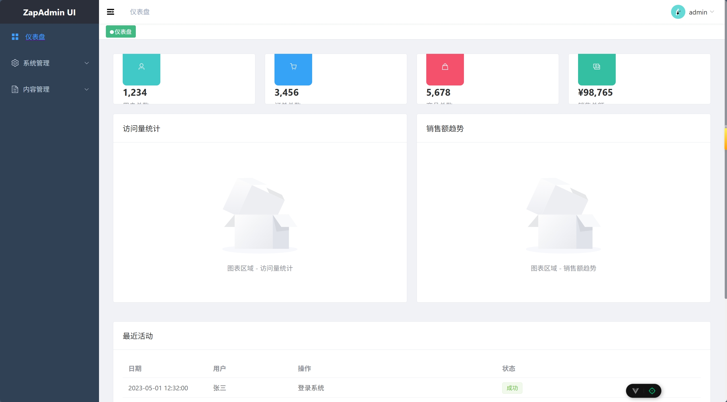Zap Admin Vue3 预览
